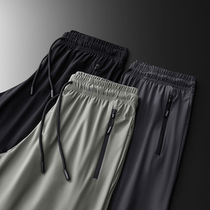 กางเกงลำลองผู้ชายแฟชั่นอินเทรนด์เอวตรงผ้าฝ้าย100% ระบายอากาศน้ำหนักเบาปรับแต่งได้2025 - Product Image 1