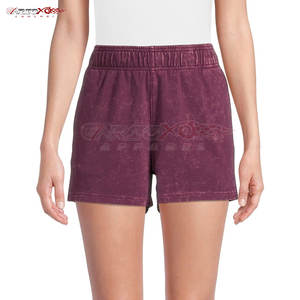 Shorts taille haute pour femme, délavés à l'acide, style coupe classique, 100% coton de haute qualité pour un look rétro urbain - Product Image 2