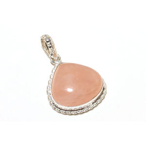 Adorable colgante de cuarzo rosa Natural, collar de plata de ley 925, colgante de plata para mujer, regalo para ella, joyería de plata hecha a mano - Product Image 5
