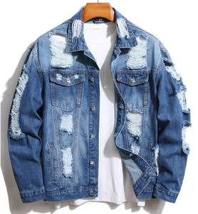 Veste en jean de style vintage de luxe pour hommes-sur mesure Durable confortable respirant coupe-vent Polyester/coton tissu en gros - Product Image 1