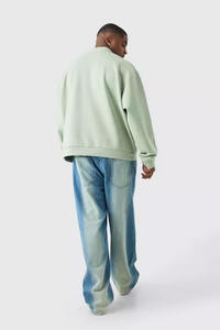 Sweat-shirt surdimensionné à col rond en coton vintage 100% de qualité supérieure personnalisé pour hommes fabriqué par Huzaifa Products - Product Image 2