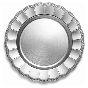 Placa de cargador de metal sobre refinado, placa de servicio de metal con acabado mate martillado de la más alta calidad para comidas calientes y cenas - Product Image 5