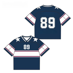 Logo personnalisé recadrée Streetwear rétro Football T-Shirt Jersey sublimé surdimensionné maille Boxy Football T Shirt pour hommes - Product Image 1