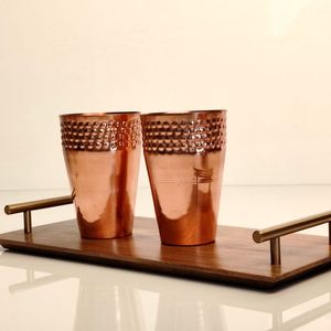 Fourniture en gros de verre à eau en verre à l'ancienne décoratif Inde pur cuivre imprimé pour boire HF artisanat verre à vin blanc - Product Image 4