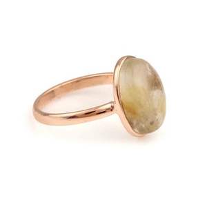 12x16mm Oval Natural Golden Rutilated Quartz Gemstone Diseño increíble Rose Gold 925 Anillo de plata esterlina para mujeres para fiestas - Product Image 2