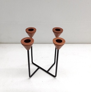 Style unique lanterne en métal argenté bougeoir bocaux à bougies en bois pour la maison mariage décor de noël bougie de noël de table - Product Image 4