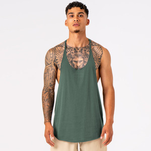 Débardeur de sport confortable en coton et bambou, doux et extensible, avec découpes profondes aux bras, sans manches, personnalisable, OEM, marque privée, fabricant d'usine - Product Image 1