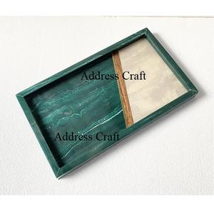 Bandeja de servicio de resina MDF de material ecológico del mejor vendedor, bandejas de servicio para restaurante, hogar, Hotel, diseño moderno, bandeja de mármol personalizada - Product Image 1