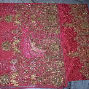 Nouvelle collection robe George Wrapper perlée pour femmes nigérianes grande taille Headtie africaine en soie directement du fabricant indien - Product Image 3