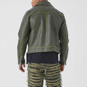 Collection d'hiver Veste en cuir pour homme Confortable Douce Haute couture Logo personnalisé sur le devant Respirant Coupe-vent - Product Image 2