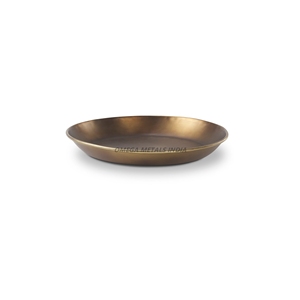 Plateau de service rond en bronze élégant avec finition lisse et poignées élégantes, parfait pour servir des boissons et améliorer la décoration intérieure - Product Image 4