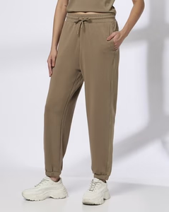 กางเกงสเวตเตอร์ผ้าฝ้ายผสมโพลีเอสเตอร์เนื้อนุ่มสบายสำหรับผู้หญิงรูปร่างสูง พร้อมป้ายและโลโก้ส่วนตัว - Product Image 1