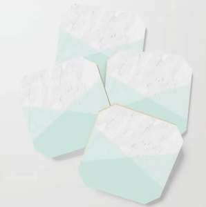 Posavasos de nácar de lujo natural para té, café y Decoración de mesa para el hogar Posavasos con incrustaciones de concha natural de primera calidad - Product Image 1