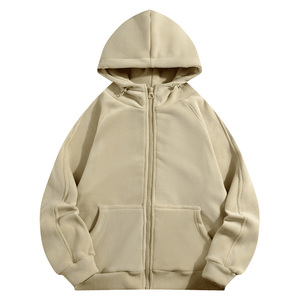 Nouveauté 2026 Vente en gros Sweat à capuche zippé en sherpa personnalisé unisexe lourd et chaud pour l'hiver, fermeture éclair intégrale, fabricant OEM ODM - Product Image 1
