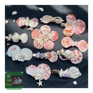 DISEÑO CREATIVO SEASHELL HAIR CLIP MARMOL COLOR ACCESORIO PARA EL PELO ESTILO DE MODA PARA MUJERES Y NIÑAS - Product Image 1