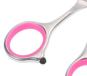 Tijeras rectas de anillo rosa para hombres y mujeres Tijeras de corte de pelo de acero inoxidable POR IMANS - Product Image 5