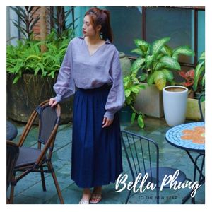 Falda acampanada informal de mujer de talla XS tejida de rayón de alta calidad elegante larga con bolsillo transpirable y estilo natural - Product Image 1