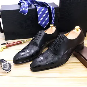 Chaussures Oxford de luxe italiennes pour hommes, à lacets, formelles, avec semelle intérieure en cuir italien, bout pointu, mocassins classiques pour affaires, mariage et bureau - Product Image 4