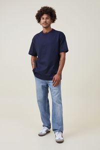 เสื้อยืดคอกลมสำหรับผู้ชาย, ผ้าฝ้ายสีกรมท่าระบายอากาศได้ดีเสื้อยืดสำหรับผู้ชายทรงโอเวอร์ไซส์ใหญ่พิเศษสำหรับฤดูร้อน - Product Image 6