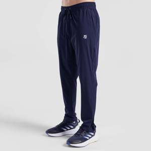 กางเกงขายาวผ้าลินิน Aero Run Sporty Classic เอวยางยืด ปรับแต่งโลโก้ได้ มีจีบ ไซส์ XL ยืดหยุ่นได้ เหมาะสำหรับการฝึกซ้อม สีกรมท่า น้ำหนักเบา - Product Image 3