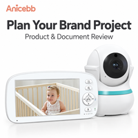 Moniteur vidéo pour bébé OEM 5 pouces FHSS avec unité parentale 5000 mAh, documents CE RED RoHS à consulter, marque à étiquette privée