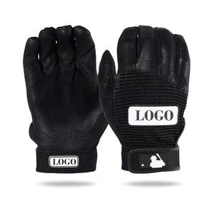 Guantes de bateo de béisbol y softbol de cuero suave con logotipo personalizado, superagarre, diseño transpirable, uso profesional, cierre de bucle de gancho - Product Image 2