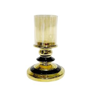เชิงเทียนโลหะพร้อมเชิงเทียนแก้วดีไซน์ใหม่สำหรับตกแต่งบ้านสุดหรู - Product Image 1