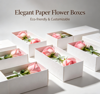 Boîte d'emballage florale en carton ondulé de luxe, imprimée, pour expédition de fleurs, élégante, réutilisable, haut de gamme, personnalisable pour boutiques