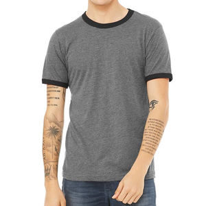 Ringer T-Shirt en gros hommes court à manches longues Ringer T-Shirts-doux confortable décontracté col rond manches longues Ringer Tee hommes - Product Image 3