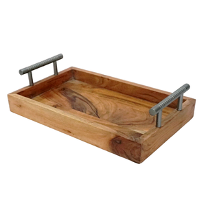 Handmade Modern Wooden <b>Coffee</b> <b>Table</b> Serving Tray Handles for Wood Antique World Overseas Christmas Gift single-piece Package - Product Image 4