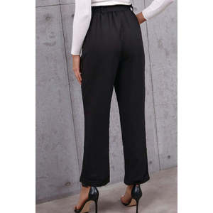 Pantaloni a Vita Alta da Donna con Cintura Paperbag, Gamba Dritta e Traspirante, Taglia XL - Product Image 4