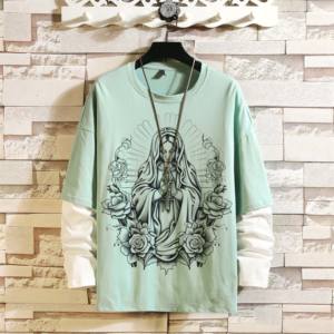 T-shirt pour hommes 100% coton Fitness surdimensionné T-Shirt nouveau Design arrondi col rond double couches en détresse T-shirt pour hommes - Product Image 4