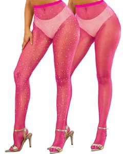 Collants résille <span class=keywords><strong>pour</strong></span> femmes, au-dessus du genou, lingerie ornée <span class=keywords><strong>de</strong></span> strass, collants avec découpes en strass blancs. - Product Image 1