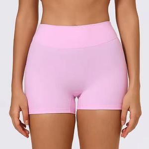 Pantalones cortos de yoga sin costuras de cintura baja con logotipo personalizado para mujer - Product Image 3