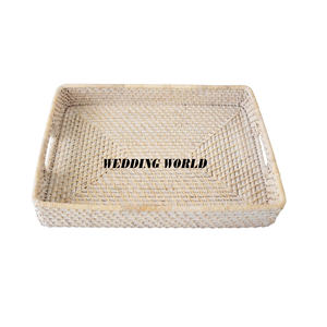 Bandeja de Servir de Ratán con Recubrimiento en Polvo Ecológico, Diseño Exclusivo, Calidad Premium, Hecha a Mano, Apta para Lavavajillas, Juego de Platos Modernos y Lujosos - Product Image 6