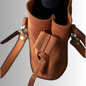 Genuine Leather Wine Bag & <b>Carrier</b> Stylish Wine <b>Bottle</b> Holder Gift Box with Handle - Product Image 5