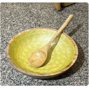Artisan-Made <b>Mango</b> <b>Wood</b> Serving <b>Bowl</b> 7x3 Inch Polished for Salad Snacks or Spoons Exported From India - Product Image 3