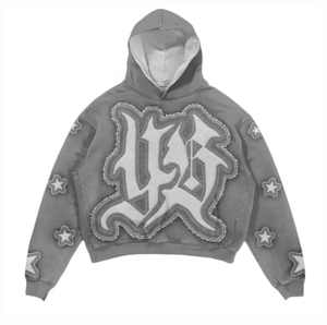 Custom OEM Factory Wholesale 2024 Trending Mens Streetwear Jogger <b>Set</b> - Distressed Patchwork & <b>Embroidery</b> Design - Product Image 2