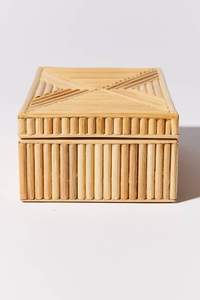 Boîte à crayons en rotin essentielle, boîte de rangement rectangulaire en rotin naturel faite à la main, boîtes décoratives pour le salon, la chambre à coucher - Product Image 4