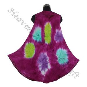 2025 Style bohème vêtements robe femmes été col rond manches longues grande taille cravate teinture vêtements de plage robe femmes parapluie robe - Product Image 6