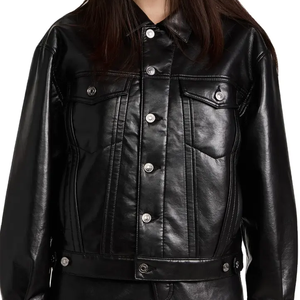 2024 veste en cuir de mouton véritable de moto pour femmes de qualité supérieure conception ODM avec remplissage en coton tissé et finition respirante - Product Image 2