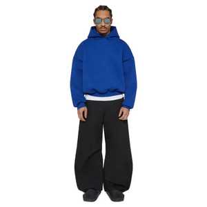 Fabricantes de ropa de calidad personalizada ropa de calle gruesa recortada Boxy Fit Hoodie hombres peso pesado de gran tamaño 100% algodón polar - Product Image 3