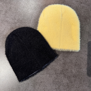 2025 Custom With Logo Beanies All Over Print Designer Unisex Acrylic High Quality Furry Knit Jacquard Mohair Beanie Hats - Product Image 3