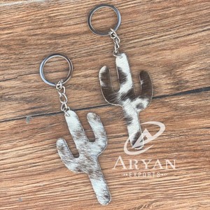 Nouveauté porte-clés en cuir de vachette porte-clés en cuir imprimé vache léopard porte-clés élégants - Product Image 1