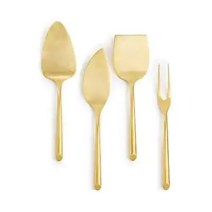 Vente en gros de couverts de restaurant 4pcs cuillères à dîner argentées dorées noires fourchettes et couteaux couverts en acier inoxydable - Product Image 1