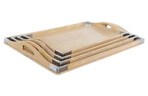 Plateau en MDF élégant avec finition en bois adapté pour servir des aliments, des boissons et des objets décoratifs dans les intérieurs de maison - Product Image 3