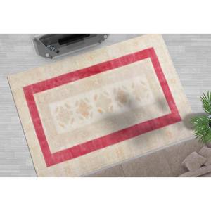<b>Red</b> & Beige Chenille Rug: Personalized Vintage Style Decor - Product Image 2