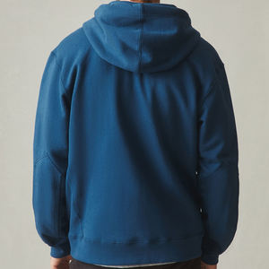 Sudadera con cremallera completa para hombre Sudadera de algodón puro con capucha de lana orgánica Sudaderas con capucha para hombre Sudaderas con cremallera personalizadas - Product Image 3