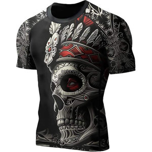 Camisa de compresión de manga corta Rush Guard personalizada con logotipo personalizado hecho al por mayor Spandex para hombres y niños 2025 - Product Image 1