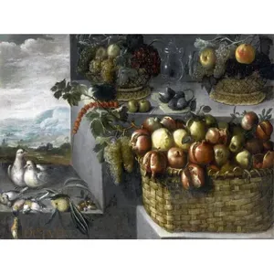 F. Barrer grenades et oiseaux Murale marbre céramique dosseret Art Design complexe pour la décoration intérieure - Product Image 1